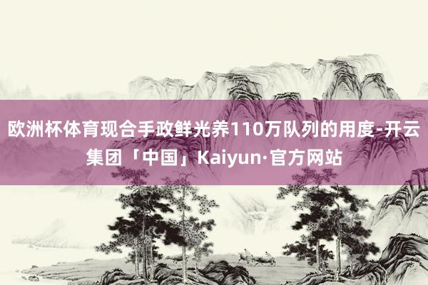 欧洲杯体育现合手政鲜光养110万队列的用度-开云集团「中国」Kaiyun·官方网站