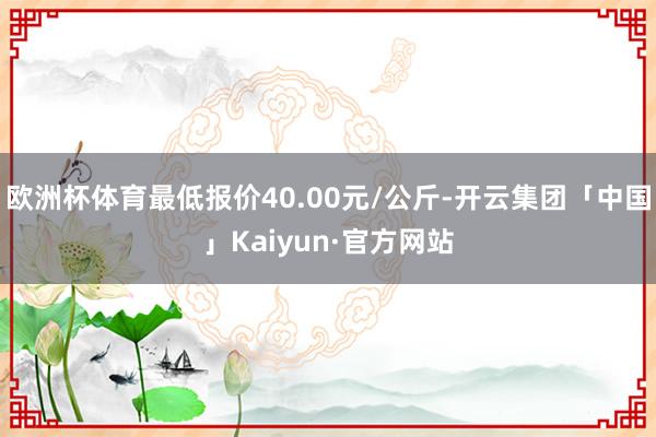 欧洲杯体育最低报价40.00元/公斤-开云集团「中国」Kaiyun·官方网站