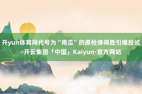 开yun体育网代号为“南瓜”的原枪弹得胜引爆投试-开云集团「中国」Kaiyun·官方网站