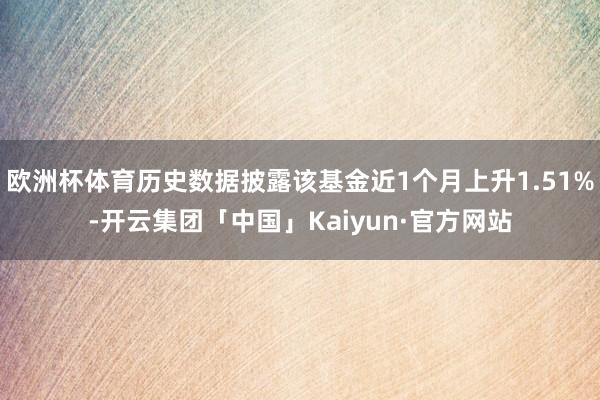 欧洲杯体育历史数据披露该基金近1个月上升1.51%-开云集团「中国」Kaiyun·官方网站